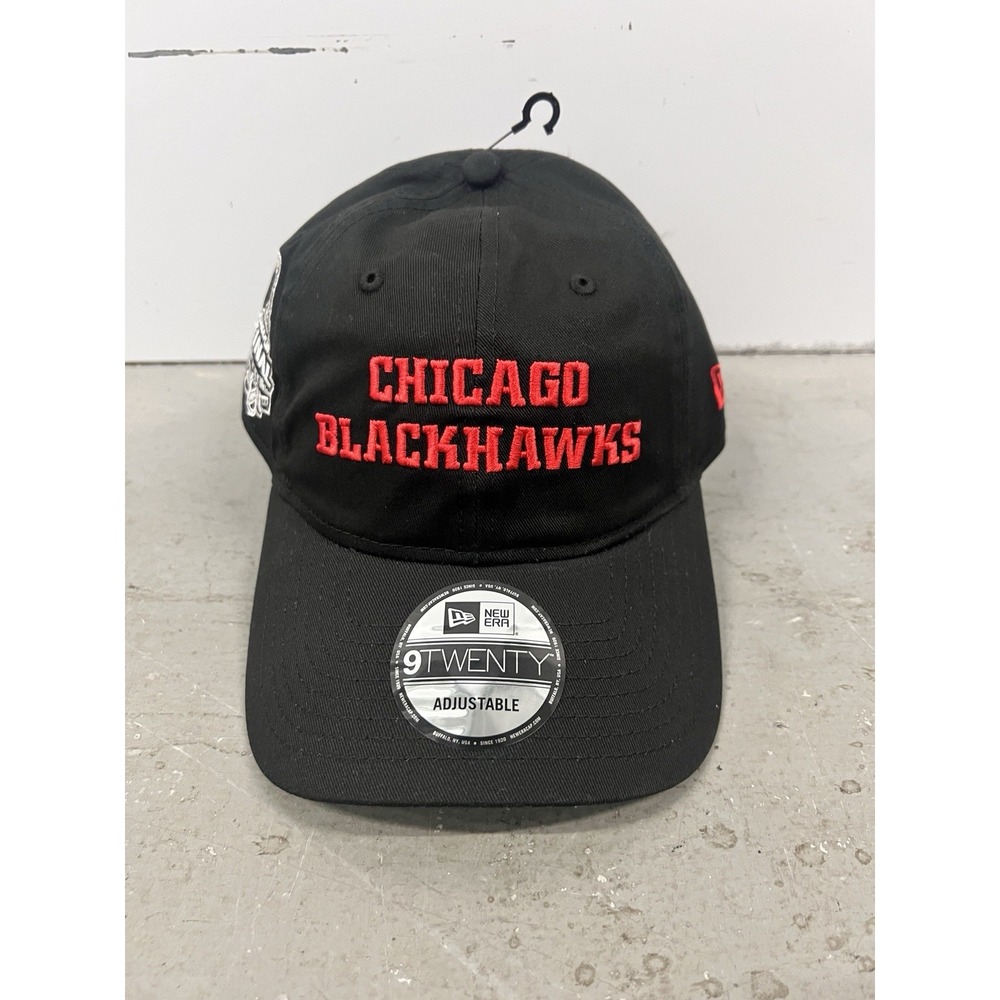 New Era Chicago Blackhawks 9TWENTY Adjustable Hat Black Red NHL Cap Baseball